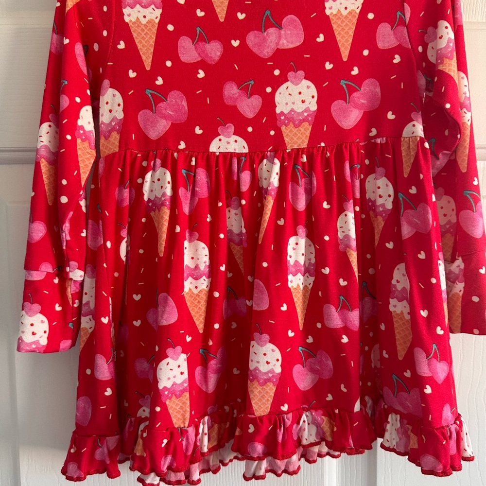 Red Ice Cream and Cherry Dress